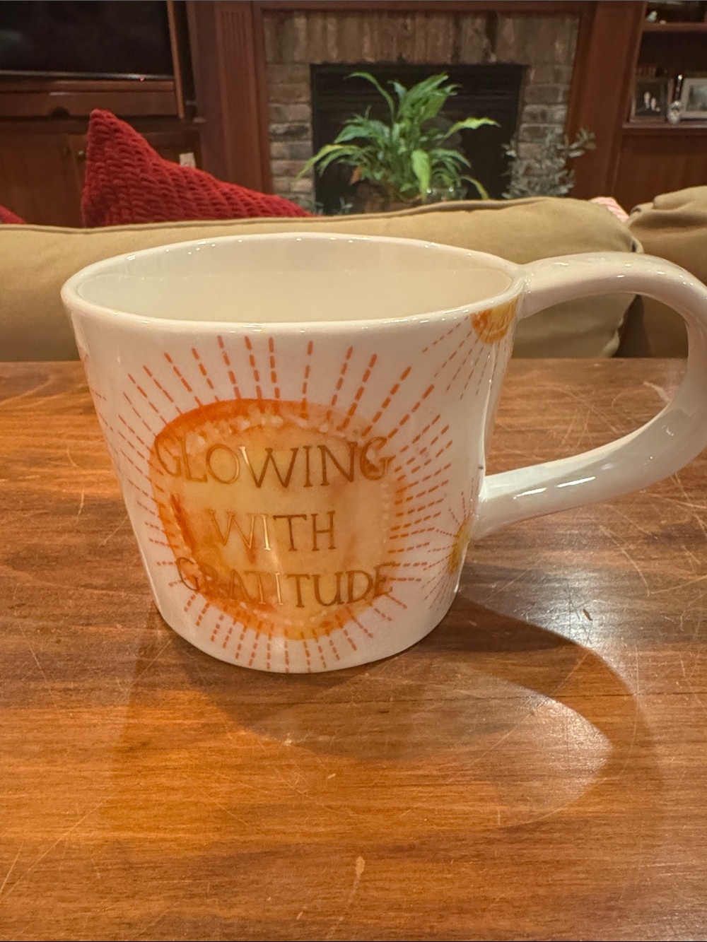 NWOT Anthropologie Glowing W/ Gratitude Grateful for Every Little Thing Mug Sun